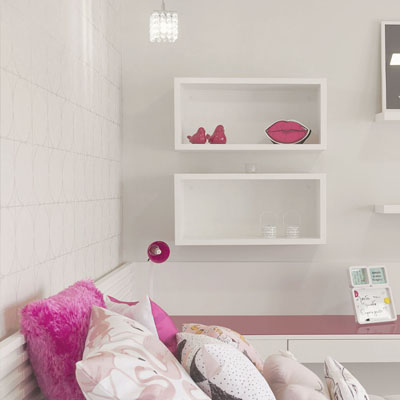 quarto infantil menina feminino rosa móveis planejados