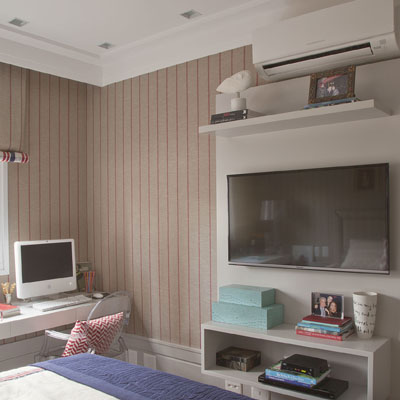 móveis planejados painel para tv com nicho dormitório